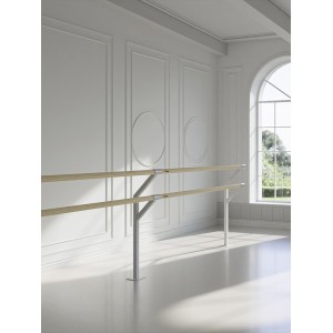 Modelo Perlik 16 Doble hilera de barra de ballet de suelo (blanco)