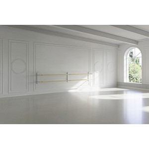 Modelo Perlik 12 Doble hilera de barra de ballet de pared (blanco)